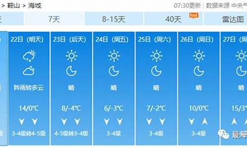 海城天气预报_海城天气预报15天查询鞍山天气预报